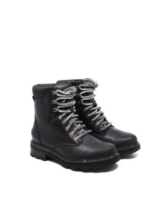 Sorel Womens Lennox Lace Stkd Boot In Black/sea Salt