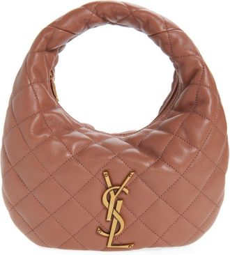 Saint Laurent Baby Icare Quilted Leather Hobo Bag in Hortensia at Nordstrom
