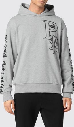 Philipp Plein Felpa in cotone con cappuccio e logo a contrasto