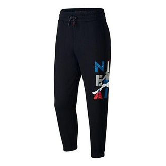 Nike Jordan Air Jordan Mens Legacy 4 Pants Alphabet Printing Casual Sports Long Pants Black CQ8303-010