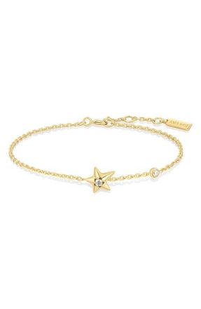 Ania Haie Cubic Zirconia Star Charm Bracelet in Shiny Gold at Nordstrom
