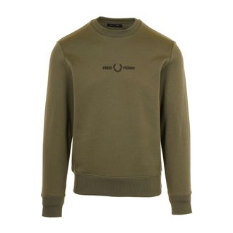 Fred Perry Hombre, Sudaderas, Verde, Talla: M