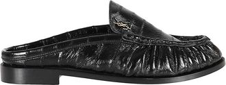 Saint Laurent Schoenen, Dames, Zwart, 38 1/2 EU, Leer, Saint Laurent Flat shoes