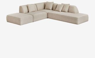 Sklum Sof&aacute; Modular Esquinero De 3 Piezas Con Div&aacute;n Derecho Y Puff Tapizado Cardea Sklum