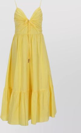 Michael Kors ruched bodice dress tiered skirt straps