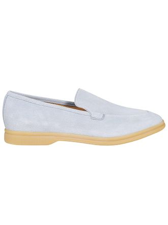 Eleventy Suede Slip-On Moccasin Flats With Minimalist Design