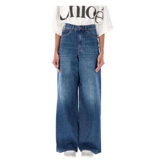 Chlo&eacute; High Waist Wide-Leg Denim Jeans