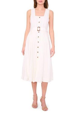 Halogen Sleeveless A-Line Midi Dress in Bright White at Nordstrom Rack, Size Xx-Large