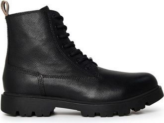 HUGO BOSS Mens Motorcycle Block Heel Boots in Black - Size UK 6