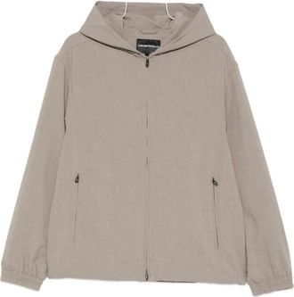 Emporio Armani Light Jackets, male, Beige, Size: 2XL Hooded Blouson