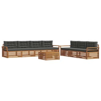 vidaXL Conjunto De Sof&aacute;s De Exterior 8 Uds. Natural Y Antracita Vidaxl