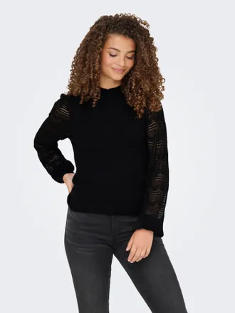 Only Strickpullover ONLY ONLANNELINA LS HIGHNECK KNT, Damen, Gr. XS, schwarz, Strick, Obermaterial: 50% Polyester, 33% Viskose, 17% Modal, unifarben, regul