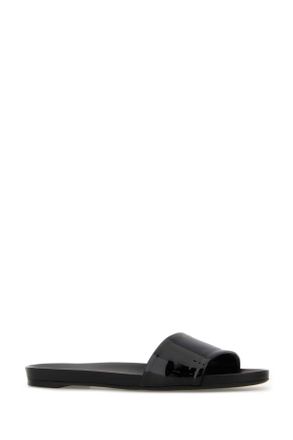 Prada Womens Black Leather Slippers Nero Flat Shoes
