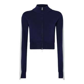 Pinko Technische Pique Sweatshirt Effect - Dames - Vesten - Blauw - XS - Nylon - Truien & Vesten