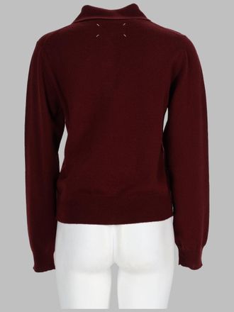 Maison Margiela Virgin Wool Polo Knit Sweater - Bordeaux