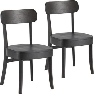 HOMN Pack 2 sillas color negro, madera maciza