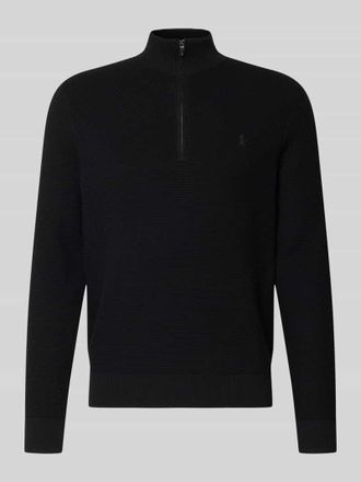 Polo Ralph Lauren Regular Fit Troyer aus Baumwoll-Mix mit Logo-Stitching in Black, Gr&ouml;&szlig;e XXL