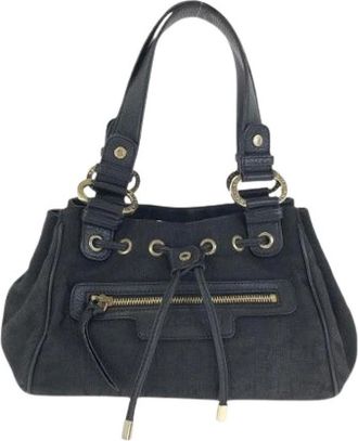 Bulgari Pre-owned Bolso de mano de lona y cuero Logo Mania - Pre-owned - Mujer - Negro - ONE SIZE