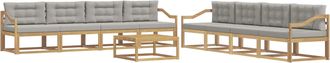 vidaXL Conjunto De Sof&aacute;s De Exterior 9 Uds. Blanco Y Gris Claro Vidaxl