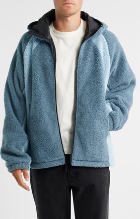 Obey Alta Fleece Hooded Jacket in Blue Multi at Nordstrom, Size X-Large