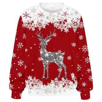 Generic Ugly Christmas Jumpers Women Christmas Sweatshirt for Women Plus Size Womens Sweatshirts Plus Size Womans Jumpers Funny Sweaters for Print Winter Swea