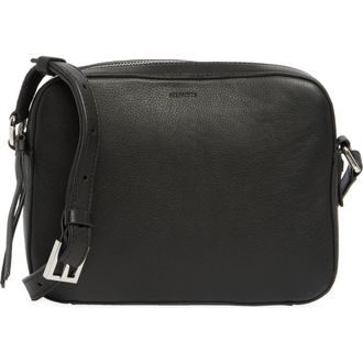 AllSaints Captain Leather Square Crossbody Bag in Black at Nordstrom Rack