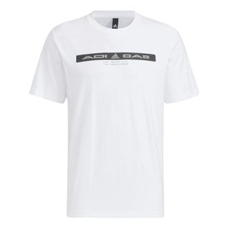 adidas TH Refbar Tee Alphabet Pattern Printing Sports Short Sleeve White HE9949