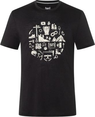 super.natural Well Equipped Tee Merinoshirt f&uuml;r Herren | schwarz/ semolina