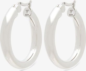 Tom Wood Sterling Silver Classic Medium Hoop Earrings - Womens - Sterling Silver