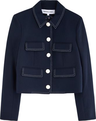 Veronica Beard Constantine Woven Jacket - Navy - 12 (UK16 / XL)
