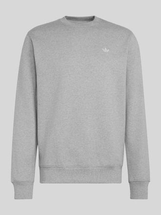 adidas Originals Regular Fit Sweatshirt aus Baumwoll-Mix mit Logo-Stitching in Mittelgrau Melange, Gr&ouml;&szlig;e XXL