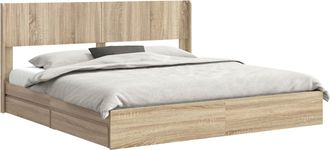 vidaXL Estructura De Cama Con Almacenamiento Y Cabecero Roble Sonoma Vidaxl