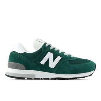 New Balance Unisex 574 in Verde/Bianco, Pelle Scamosciata/Rete, Taglia 37.5