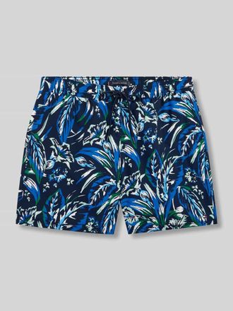 Tommy Hilfiger Regular Fit Badeshorts mit Allover-Muster in Marine, Gr&ouml;&szlig;e XXL