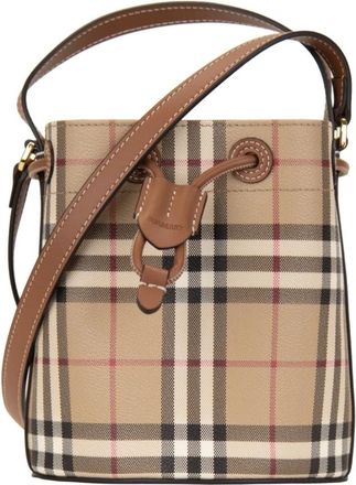 Burberry Schoudertas - Dames - Schoudertassen - Beige - ONE Size - Katoen - Tassen