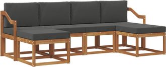 vidaXL Conjunto De Sof&aacute;s De Exterior 6 Uds. Natural Y Antracita Vidaxl