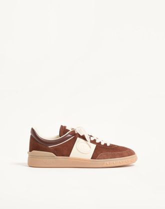 Valentino Garavani Sneaker Low Top Upvillage In Crosta E Vitello Nappato Uomo MARRONE/AVORIO 40.5