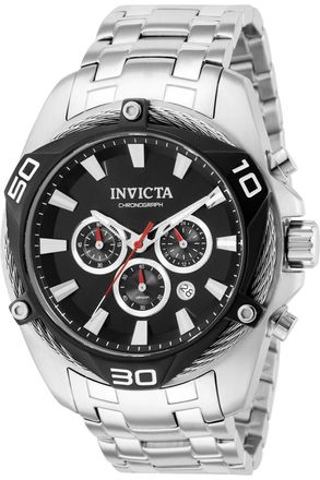 Invicta Bolt 38569 Heren Horloge - Quartz Uurwerk - Roestvrij Staal met zwarte Wijzerplaat - 50mm