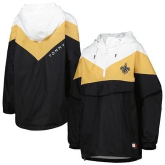 Tommy Hilfiger Womens Tommy Hilfiger White/Gold New Orleans Saints Staci Half-Zip Hoodie Windbreaker Jacket at Nordstrom, Size Xx-Large