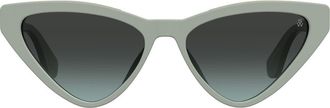 Stuart Weitzman 55mm Cat Eye Sunglasses in Green/Grey Green at Nordstrom