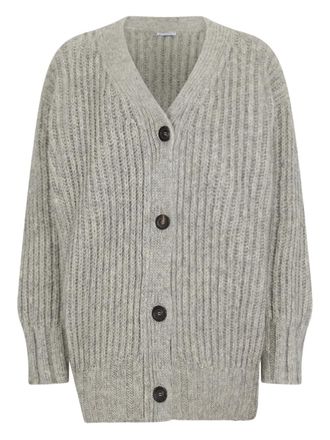 Malo button-up ribbed cardigan - Grigio