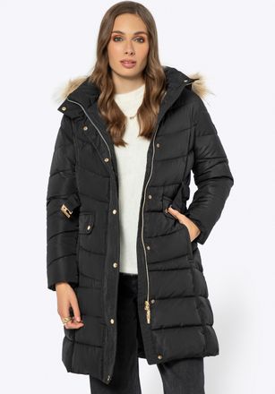 Wittchen Dames Gewatteerde Capuchonjas Zwart Polyester