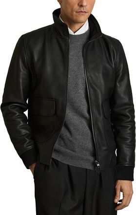 Reiss Reed Pebble Leather Jacket
