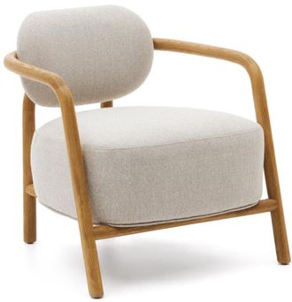 K Home Hochwertiger Massivholz Design Sessel Melbourne - Eiche Natur