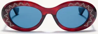 Valentino Occhiale Ovale in Acetato Donna HAVANA/BLU 50
