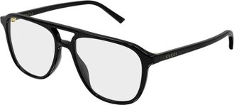 Gucci Navigator Optisch Montuur - Heren - Brillen - Zwart - 54 MM - Accessoires