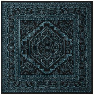 Safavieh Alfombra polipropileno negro/verde azulado 183 x 183 cm