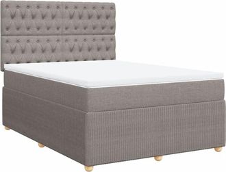 vidaXL Vidaxl - Cama Box Spring Con Colch&oacute;n Tela Gris Taupe 160x200 Cm
