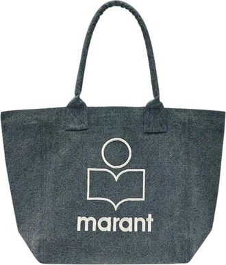 Isabel Marant Tassen, Dames, Grijs, ONE Size, Katoen, Small Yenky Bag