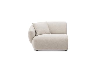 Castlery Auburn Left Arm Sofa Customized, (Performance Boucle) Cream, Spill Resistant, Modular for Sofas by Castlery